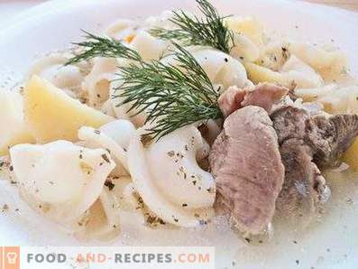 Makaronide, kartulite ja liha supp