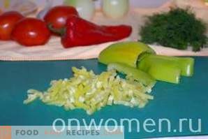 Baklazaani suupiste köögiviljadega ja äädikas