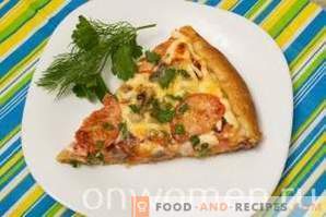 Pizza vorsti, seente, juustu ja tomatitega