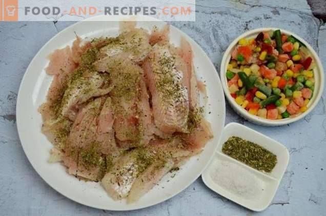 Cazuela de pescado con verduras y salsa de queso