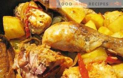 Baked chicken with potatoes in a slow cooker