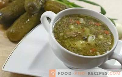 Pickle: ett steg för steg recept på en utsökt soppa. Klassiskt, magert och andra typer av pickle, steg-för-steg recept, tips och tricks