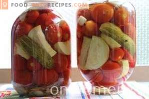 Valmistatud kurgite ja tomatite ning paprika ja suvikorviga talveks