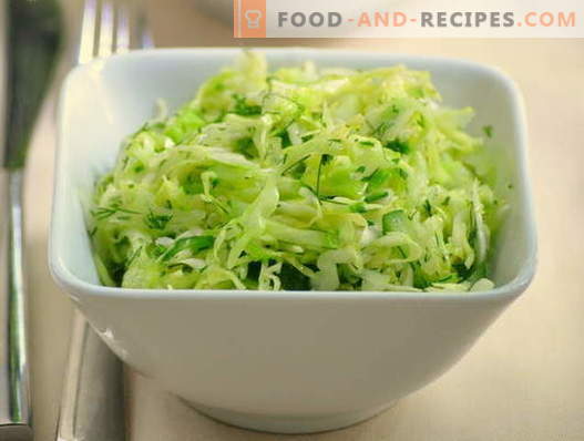 Kapsas ja kurgi salatid on viie parima retseptiga. Kuidas korrektselt ja maitsvalt valmistada kapsas ja kurgiga salateid.