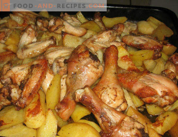 Kanajalad, küpsetatud kartuliga ahjus, krõbedase kooriku all, varrukas, fooliumis, juustuga
